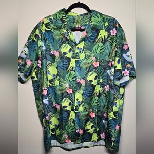 Tropical Alien Print Men's Shirt